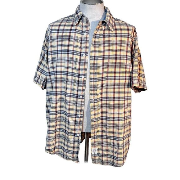 Ralph Lauren Jeans Company Mens Plaid Shirt Short Sleeve Size XL Button Down - Picture 3 of 9